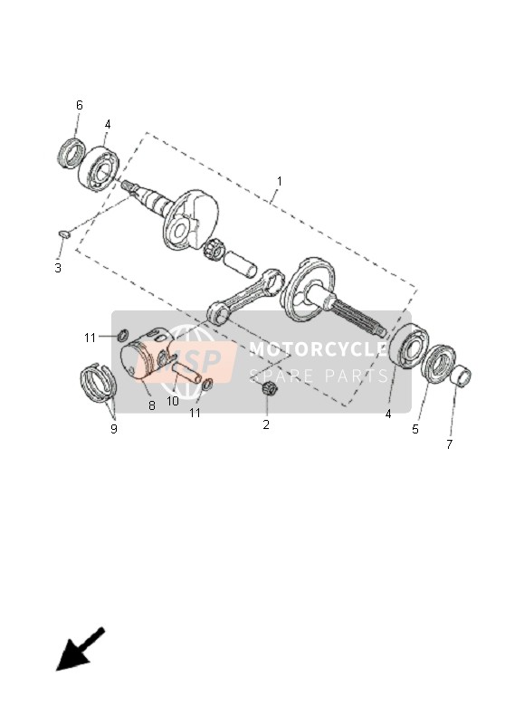 Yamaha CS50RR-LC JOG 2009 Crankshaft & Piston for a 2009 Yamaha CS50RR-LC JOG